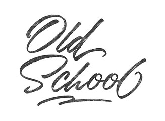 Old School written in brush script font with marker ink effect isolated on transparent background