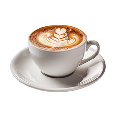 Hot coffee cup. Latte art