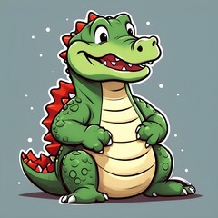 Fototapeta premium cheerful cartoon alligator sticker