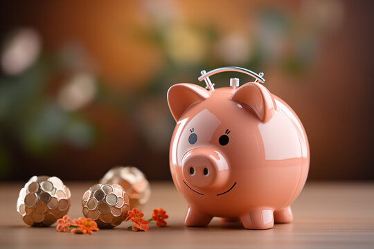 A conceptual image of a piggy bank with a clock face, illustrating saving time as saving money.
