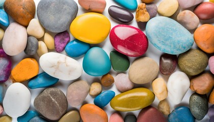 full frame of colorful pebble background