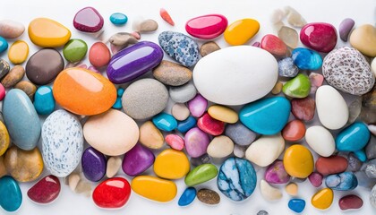 full frame of colorful pebble background