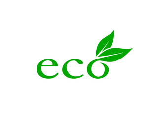 green eco icon logo design template