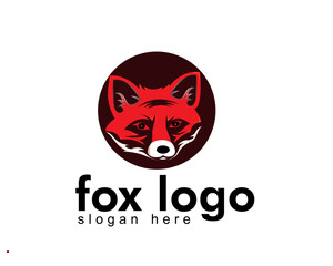 head fox logo design template full color