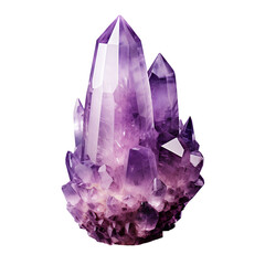 Amethyst, isolated on transparent background