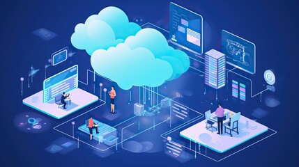 cloud synchronization server center data protection ,Modern cloud technology and network concept.internet data service. Web cloud technology business. network and database, internet center,