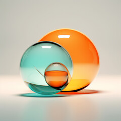 glass sphere on white background