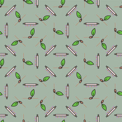 Sprout and Phytolamp vector Grow Light colored seamless pattern