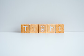 Wooden blocks form the text 