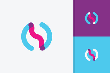 letter n logo design icon template