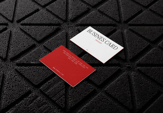 Business Cards Lying on Styrofoam Mockup