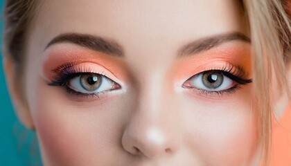 Obraz premium Peach Colored Make-up - Colored Peach Fuzz - Color of the Year 2024