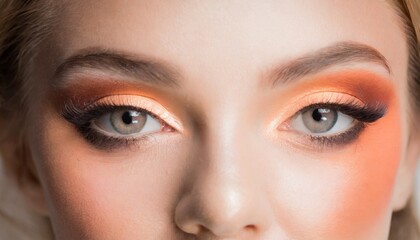 Obraz premium Peach Colored Make-up - Colored Peach Fuzz - Color of the Year 2024