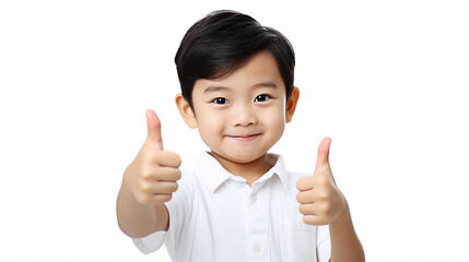 child showing thumbs up