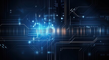 Fototapeta premium blue eye cyber security concept background,circuit board future technology, abstract high speed digital internet