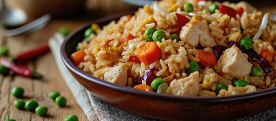 Vibrant Vegetable-Infused Chicken Fried Rice Close-up