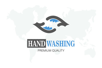 Premium quality world hand washing day concept logo