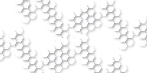 Abstract background with hexagons honeycomb technology texture. Hexagonal shape structure light seamless geometric background. Surface polygon pattern with digital hexagon and futuristic business.