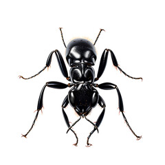 Close-up Black ants, isolated on transparent background