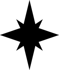 Star geometric shape black icon