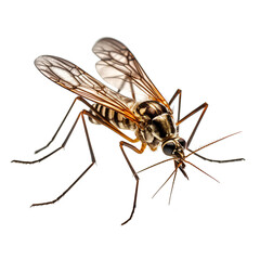 Close-up mosquito, isolated on transparent background