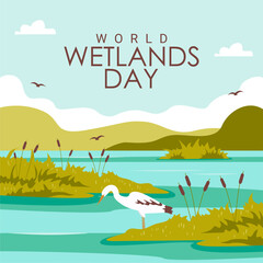 Fototapeta na wymiar world wetlands day background template vector