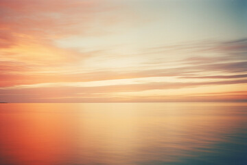 Obraz premium Minimalist watercolor-style sunset, blending abstract strokes to create a dreamlike and ethereal evening scene.