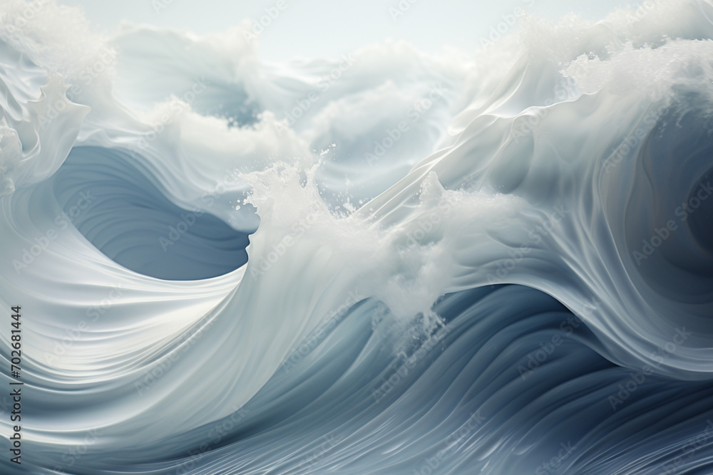 Fototapete abstract representation of sculpted waves, symbolizing the calmness and tranquility of an imaginary 