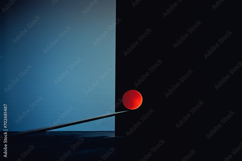 Leinwandbilder Minimalist moonlit abstraction, blending simplicity and elegance in a representation of abstract nighttime landscapes.
