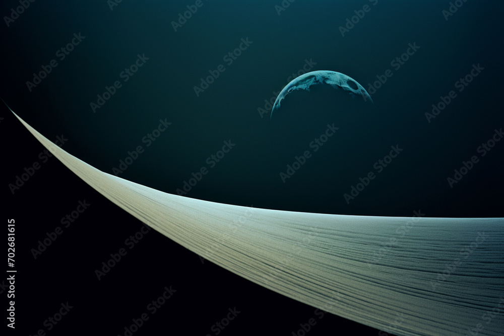 Aufkleber minimalist moonlit abstraction, blending simplicity and elegance in a representation of abstract nig