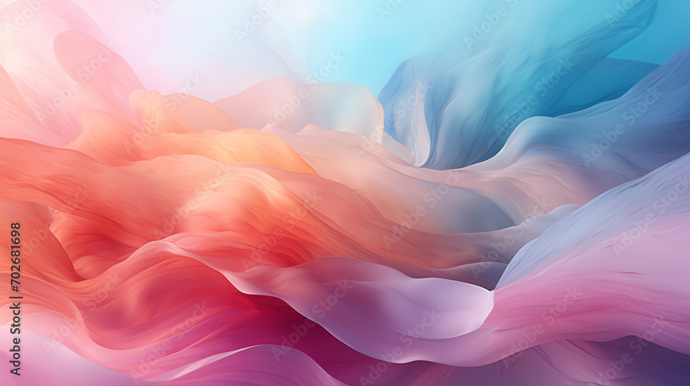 Poster Abstract pastel color palette, creating a dreamlike atmosphere and invoking a sense of softness and serenity.