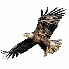 eagle flying with white background , generated by AI