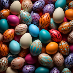 Obraz premium Different pattern easter eggs
