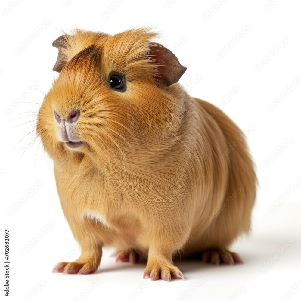 Wall mural Guinea pig isolated on white background