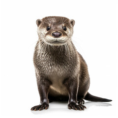 Otter isolated on white background
