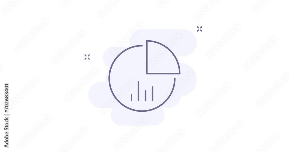 Poster business diagram 2d animated outline icon. business diagram line icon 4k video motion design graphic