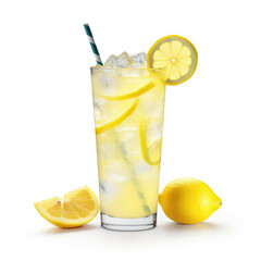 Electric Lemonade Cocktail, isolated on white background