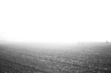 Tempête sur le sable - noir et blanc