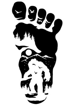 Bigfoot Vector, Hide and Seek Monster Clipart, Camping Tshirt Design, Hide Champion Stencil, Footprint Clipart, Big Monster Illustration, Camper Cutfile, CampLife