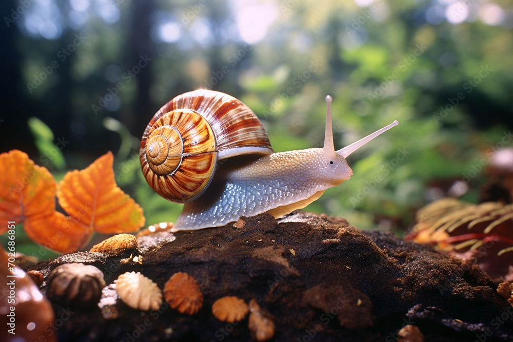 Aufkleber a snail with a shell made of diamonds.