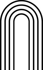 Abstract Rainbow Line Art black sign