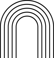 Abstract Rainbow Line Art black sign