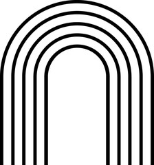 Abstract Rainbow Line Art black sign