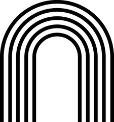 Abstract Rainbow Line Art black sign