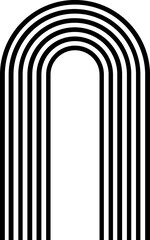 Abstract Rainbow Line Art black sign