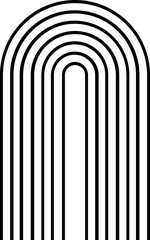 Abstract Rainbow Line Art black sign