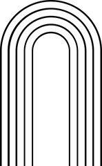 Abstract Rainbow Line Art black sign