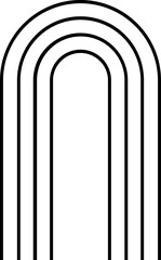 Abstract Rainbow Line Art black sign