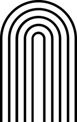 Abstract Rainbow Line Art black sign