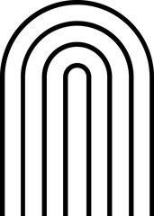 Abstract Rainbow Line Art black sign